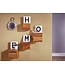 Wohnling set van 4 wandplanken MUMBAI massief houten sheesham houten plank landelijke stijl hangende plank 25cm en 20cm echt houten wandbord