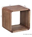 Wohnling set van 2 bijzettafels BOHA massief houten design salontafel acacia 2 tafels | Kubus Plankenset Bruin | Massieve salontafel | Bijzettafels hout landhuisstijl | Houten tafel woonkamer |