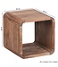 Wohnling set van 2 bijzettafels BOHA massief houten design salontafel acacia 2 tafels | Kubus Plankenset Bruin | Massieve salontafel | Bijzettafels hout landhuisstijl | Houten tafel woonkamer |
