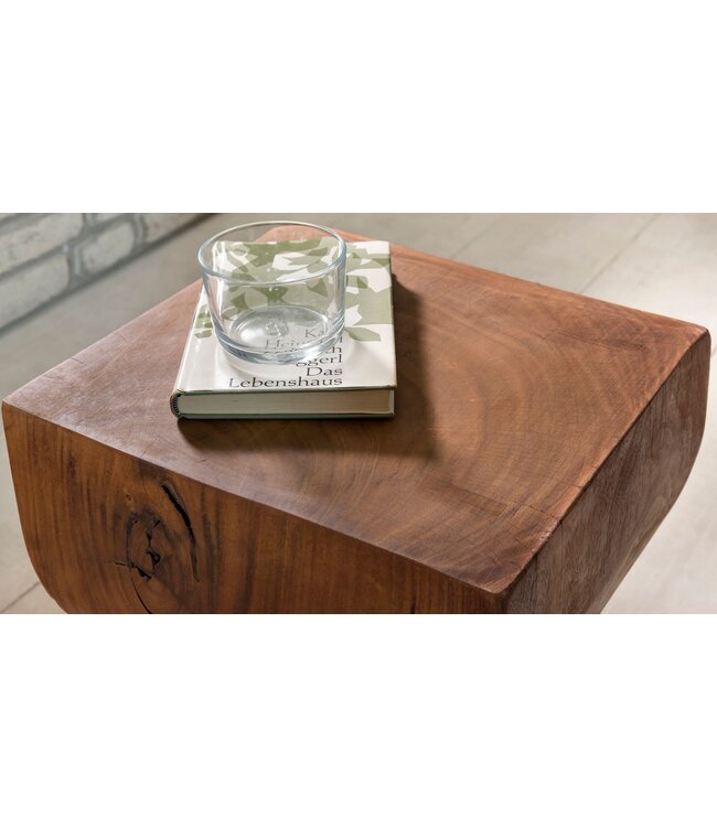 Wohnling bijzettafel WL1.562 Sheesham massief hout 30x45x30cm Rustieke decoratieve tafel | Bloementafel Kleine houten tafel | Sofa aanbouwtafel Bruin| Kleine echt houten tafel | Opbergtafel woonkamer tafel