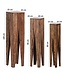Wohnling bijzettafel set van 3 massief houten sheesham salontafel design kolommen landelijke stijl salontafel vierkant