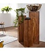 Wohnling bijzettafelset van 3 WL 1.566 massief hout 24,5x85x24,5 cm Sheesham-tafels | Houten tafel natuurproduct Echte houten bijzettafels Decoratieve kolommen | Drie houten tafels bruin | Bloembox hout Modern