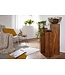 Wohnling bijzettafelset van 3 WL 1.566 massief hout 24,5x85x24,5 cm Sheesham-tafels | Houten tafel natuurproduct Echte houten bijzettafels Decoratieve kolommen | Drie houten tafels bruin | Bloembox hout Modern