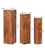 Wohnling bijzettafelset van 3 WL 1.566 massief hout 24,5x85x24,5 cm Sheesham-tafels | Houten tafel natuurproduct Echte houten bijzettafels Decoratieve kolommen | Drie houten tafels bruin | Bloembox hout Modern