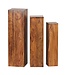 Wohnling bijzettafelset van 3 WL 1.566 massief hout 24,5x85x24,5 cm Sheesham-tafels | Houten tafel natuurproduct Echte houten bijzettafels Decoratieve kolommen | Drie houten tafels bruin | Bloembox hout Modern