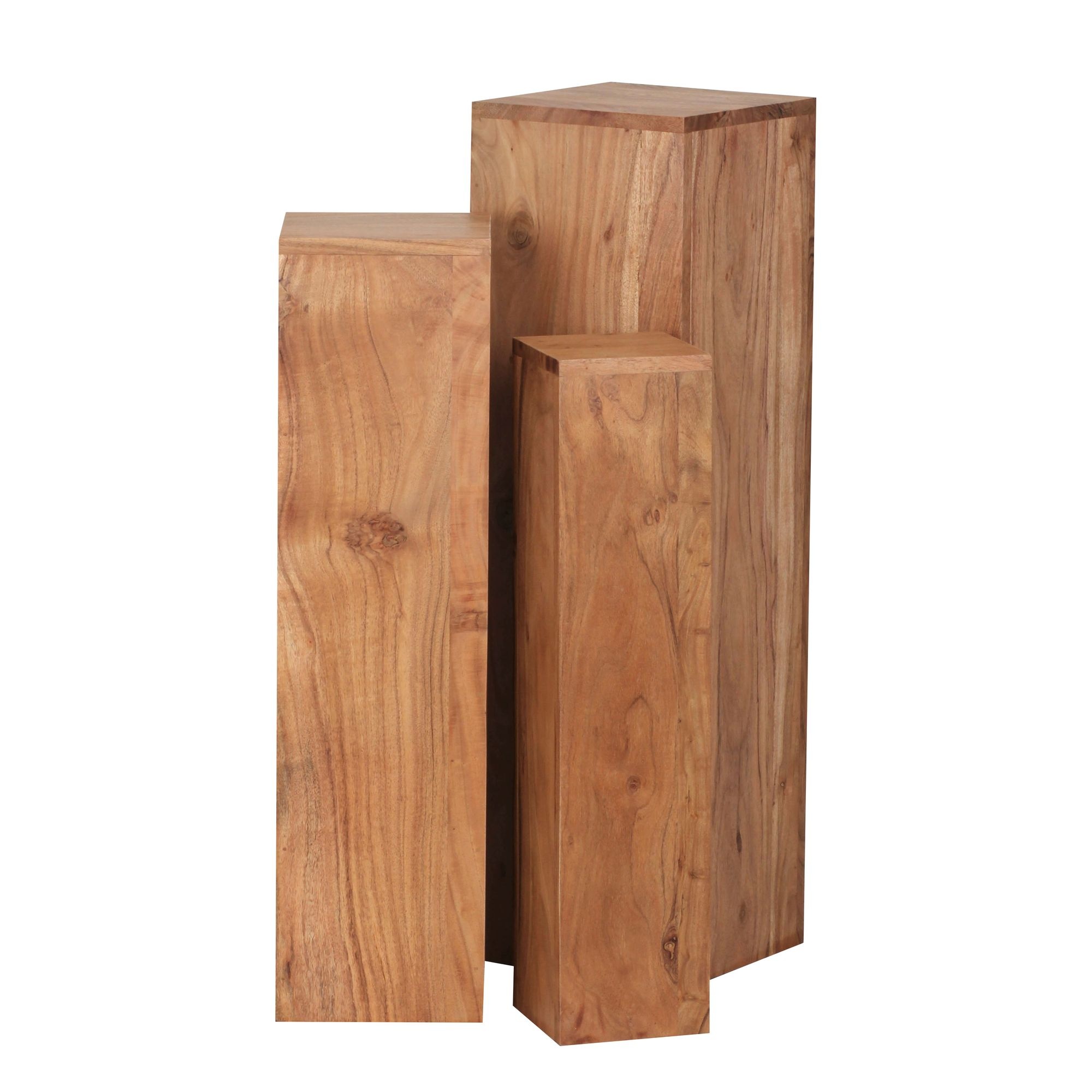 Bijzettafelset acaciahout bruin 24x85x24 cm
