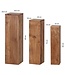 Wohnling bijzettafels set van 3 WL1.567 massief hout 24,5x85x24,5 cm Acacia tafels | Houten tafel natuurproduct Echte houten bijzettafels Decoratieve kolommen | Drie houten tafels bruin | Bloembox hout Modern