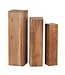 Wohnling bijzettafels set van 3 WL1.567 massief hout 24,5x85x24,5 cm Acacia tafels | Houten tafel natuurproduct Echte houten bijzettafels Decoratieve kolommen | Drie houten tafels bruin | Bloembox hout Modern