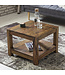 Wohnling salontafel MUMBAI massief hout Sheesham 60 x 60 cm salontafel design donkerbruin landelijke stijl bijzettafel