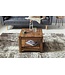 Wohnling salontafel MUMBAI massief hout Sheesham 60 x 60 cm salontafel design donkerbruin landelijke stijl bijzettafel