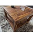 Wohnling salontafel MUMBAI massief hout Sheesham 60 x 60 cm salontafel design donkerbruin landelijke stijl bijzettafel