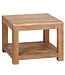 Wohnling salontafel MUMBAI massief houten acacia 60 x 60 cm salontafel design donkerbruin landelijke stijl bijzettafel