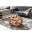 Wohnling salontafel MUMBAI massief houten acacia 60 x 60 cm salontafel design donkerbruin landelijke stijl bijzettafel