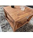 Wohnling salontafel MUMBAI massief houten acacia 60 x 60 cm salontafel design donkerbruin landelijke stijl bijzettafel