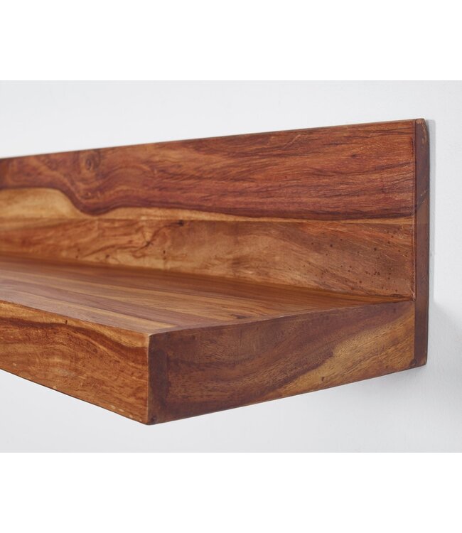 Wohnling wandplank MUMBAI massief hout sheesham houten plank 110 cm landelijke stijl hangende plank echt houten wandplank natuurlijk product