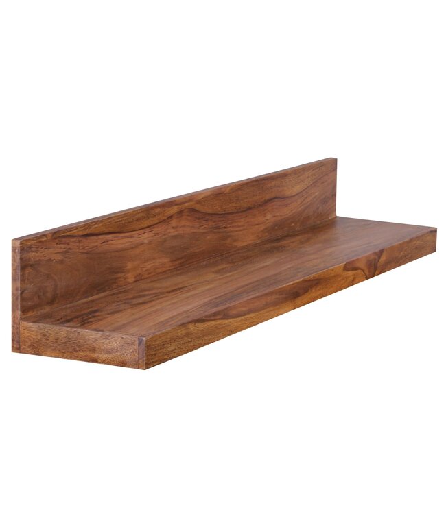 Wohnling wandplank MUMBAI massief hout sheesham houten plank 110 cm landelijke stijl hangende plank echt houten wandplank natuurlijk product