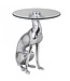 Wohnling design deco bijzettafel figuur DOG gemaakt van aluminium kleur zilver