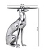 Wohnling design deco bijzettafel figuur DOG gemaakt van aluminium kleur zilver