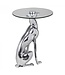 Wohnling design deco bijzettafel figuur DOG gemaakt van aluminium kleur zilver
