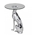 Wohnling design deco bijzettafel figuur DOG gemaakt van aluminium kleur zilver
