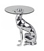 Wohnling design deco bijzettafel figuur DOG gemaakt van aluminium kleur zilver