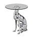 Wohnling design deco bijzettafel figuur DOG gemaakt van aluminium kleur zilver