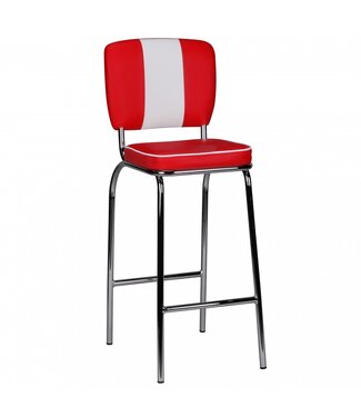 Wohnling Barkruk retrostijl wit 110 cm hoog - WL1.718