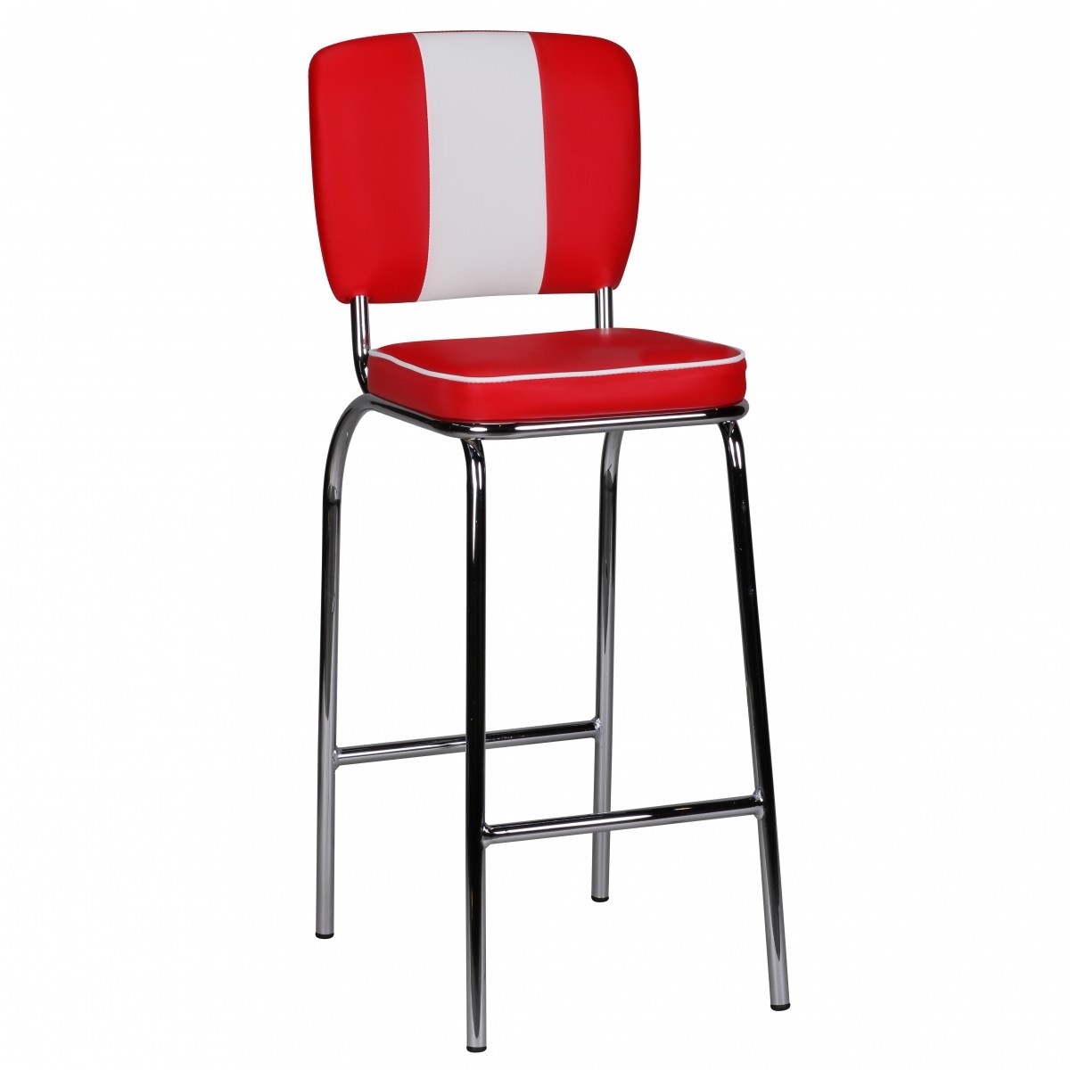 Barkruk retrostijl wit 110 cm hoog