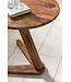 Wohnling bijzettafel BOHA massief houten sheesham design woonkamertafel 45 x 45cm rond nachtkastje natuurlijk hout landhuisstijl