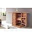 Wohnling thuisbar acacia massief hout 65x91x50 cm wijnbar opvouwbaar, kleine bar modern, barkast met deuren, drankkast met opbergruimte voor flessen en glazen