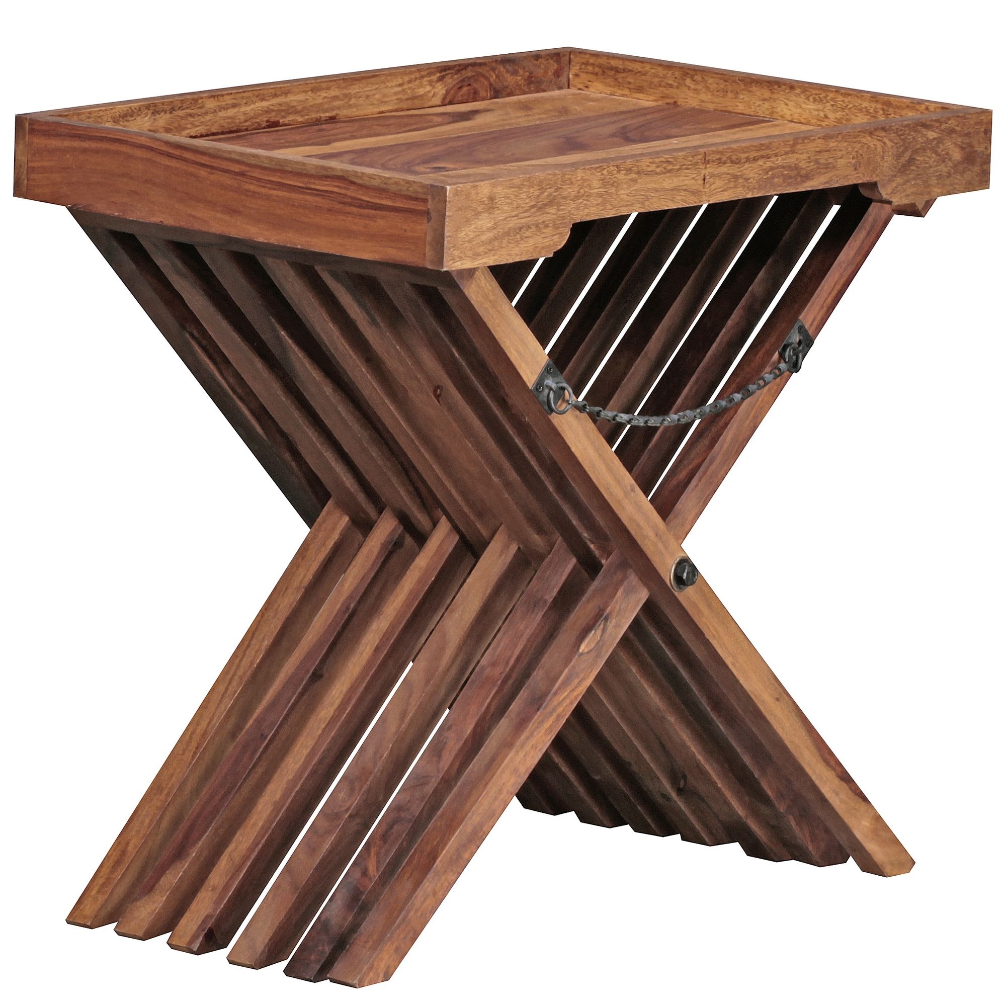 Bijzettafel sheeshamhout klaptafel 60x57x40 cm