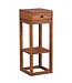 Wohnling bijzettafel MUMBAI massief houten sheesham bijzettafel telefoontafel met lade 35 x 35 x 90 cm
