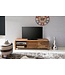 Wohnling Lowboard hardhout sheesham Borst 140cm TV boord opbergvakken landelijke stijl kabinet 40 cm TV-meubel
