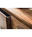 Wohnling Lowboard hardhout sheesham Borst 140cm TV boord opbergvakken landelijke stijl kabinet 40 cm TV-meubel