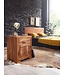 Wohnling nachtkastje MUMBAI massief houten sheesham design nachtkastje 60 cm met lade en deur nachtkastje voor boxspring bed