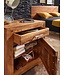 Wohnling nachtkastje MUMBAI massief houten sheesham design nachtkastje 60 cm met lade en deur nachtkastje voor boxspring bed