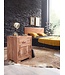 Wohnling nachtkastje MUMBAI massief houten acacia design nachtkastje 60 cm met lade en deur nachtkastje voor boxspring bed