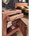 Wohnling nachtkastje MUMBAI massief houten acacia design nachtkastje 60 cm met lade en deur nachtkastje voor boxspring bed