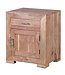 Wohnling nachtkastje MUMBAI massief houten acacia design nachtkastje 60 cm met lade en deur nachtkastje voor boxspring bed