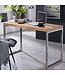 Wohnling bureau hardhout Acacia computer tafel 120 x 60 cm laptop tafel Cottage console tafel met metalen poten