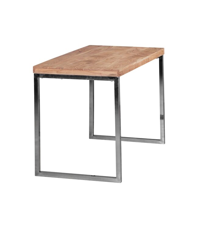 Wohnling bureau hardhout Acacia computer tafel 120 x 60 cm laptop tafel Cottage console tafel met metalen poten
