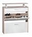 Wohnling schoenenrek hout 80x95x24 cm modern Sonoma eiken | Design schoenenrek schoenenkipper smal | Schoenenkast schoenenopberger met lade | Hal kast schoenenrek plank