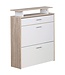 Wohnling schoenenrek hout 80x95x24 cm modern Sonoma eiken | Design schoenenrek schoenenkipper smal | Schoenenkast schoenenopberger met lade | Hal kast schoenenrek plank