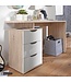 Wohnling bureau MASSA 120 x 76 x 53 cm met 3 lades in Sonoma wit | Computerbureau modern voor tieners | Ruimtebesparende laptoptafel met plank