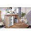 Wohnling bureau MASSA 120 x 76 x 53 cm met 3 lades in Sonoma wit | Computerbureau modern voor tieners | Ruimtebesparende laptoptafel met plank