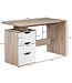 Wohnling bureau MASSA 120 x 76 x 53 cm met 3 lades in Sonoma wit | Computerbureau modern voor tieners | Ruimtebesparende laptoptafel met plank
