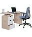 Wohnling bureau MASSA 120 x 76 x 53 cm met 3 lades in Sonoma wit | Computerbureau modern voor tieners | Ruimtebesparende laptoptafel met plank
