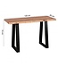 Wohnling Console tafel GAYA massief acaciahout, bureau 120 cm breed in landelijke stijl, make-uptafel met design, secretaire met 2 metalen poten, echt houten console met boomrand, tafelconsole
