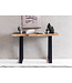 Wohnling Console tafel GAYA massief acaciahout, bureau 120 cm breed in landelijke stijl, make-uptafel met design, secretaire met 2 metalen poten, echt houten console met boomrand, tafelconsole