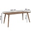 Wohnling eetkamertafel REPA 180 x 80 x 76 cm Sheesham rustiek massief hout | Design landhuis eettafel | Tafel voor eetkamer groot | 6 - 8 personen